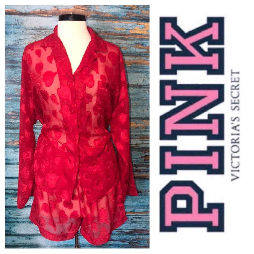 Victoria's Secret Sleepover Sheer Knit Pajama L 0224